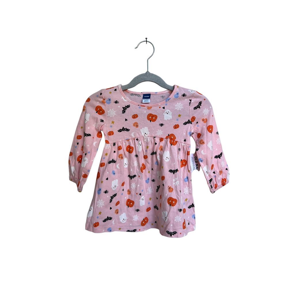 Old Navy Girls Pink Halloween Long‎ Sleeve Play Dress Size 12-18 months NWT